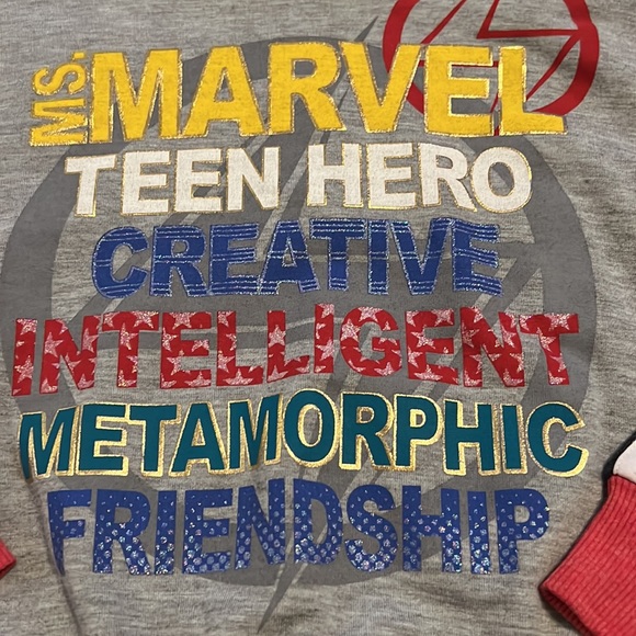 Ms. Marvel Motivational Long Sleeve Hoodie Size 4/5 - Picture 2 of 4